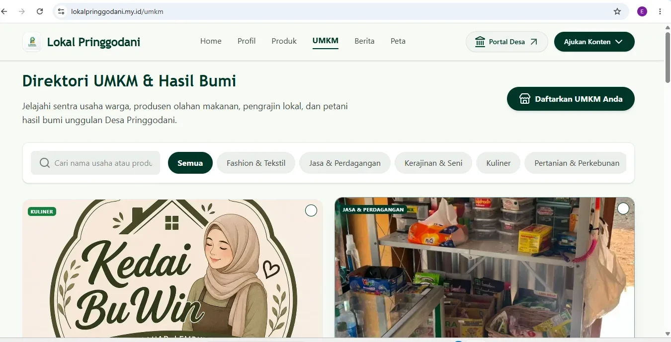 KKN UMM Kelompok 142 Hadirkan Website Desa Pringgodani sebagai Media Informasi dan Promosi UMKM